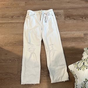 High Rise - Wide Leg - White Denim